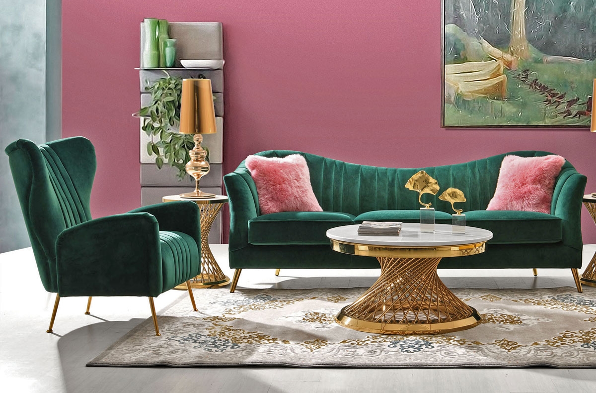 Emerald Green Living Room Set - canvas-ville