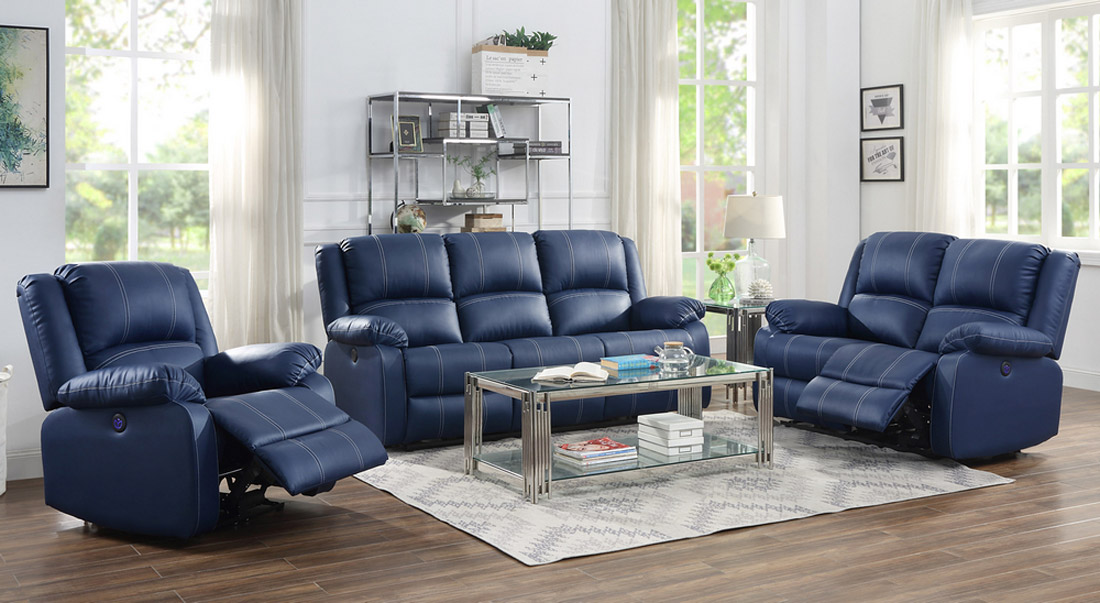 costco navy blue leather sofa