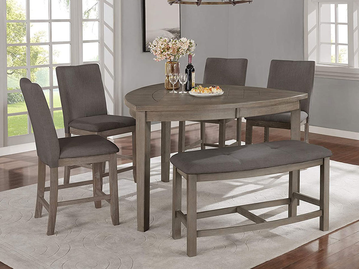 Bermuda Grey Triangle Counter Height Table Set 