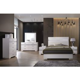 Bianca White Lacquer Modern Bed