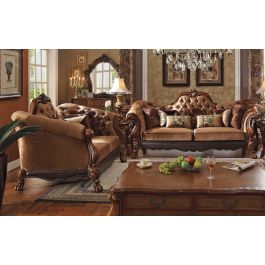 Monaliza Tufted Back Traditional 4 Piece Sofa Set