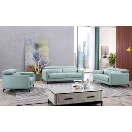 Holborn Teal Leather Sofa