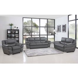 Huron Modern Sofa Grey Leather