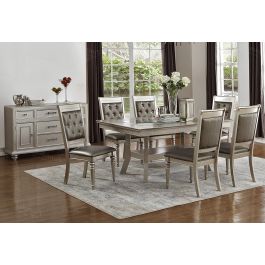 Kacy Silver Finish Dining Table Set