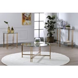 Leven Gold Finish Coffee Table