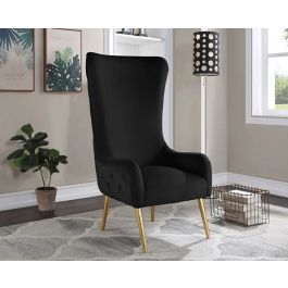 Black velour online chair