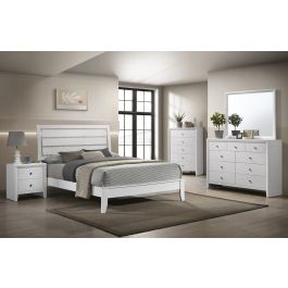 Merwin Modern Bed White Finish