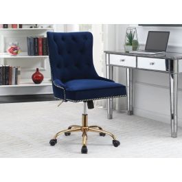 navy blue desk chair with wheels