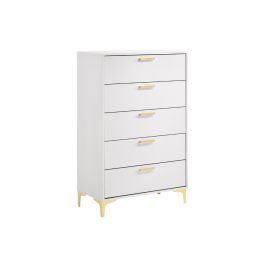 Raina White Chest With Gold Accents