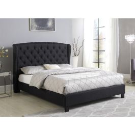 Richmond Black Linen Winged Bed