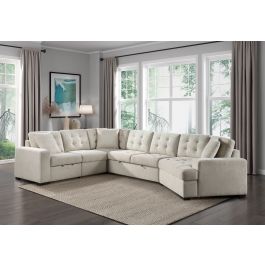 Taylor Beige Chenille Sectional Sleeper