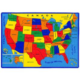 USA Map Kids Room Rug