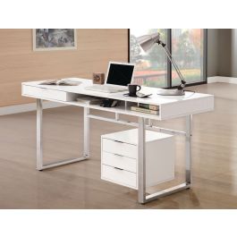 Worcher White Lacquer Home Office Desk