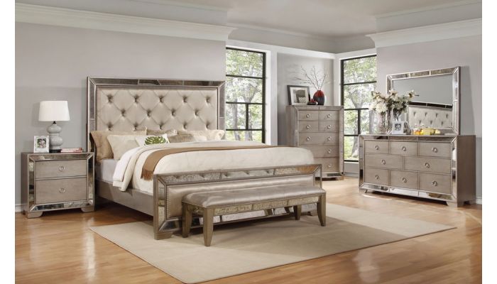 Ailey Bedroom Furniture With Mirrored Accents