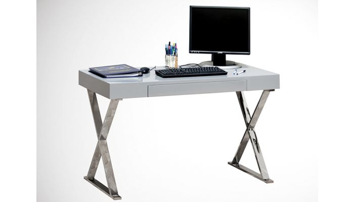 White Lacquer Finish Computer Desk Ba 12