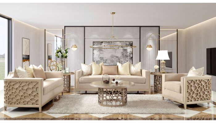 champagne and brown living room