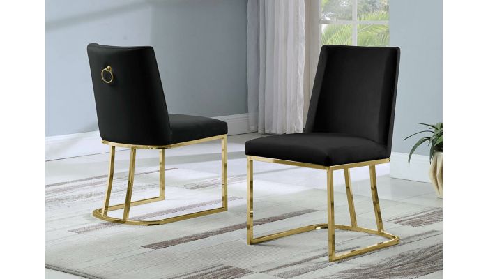 black and gold dining chairs set of 2