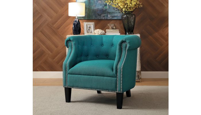 teal chesterfield chair