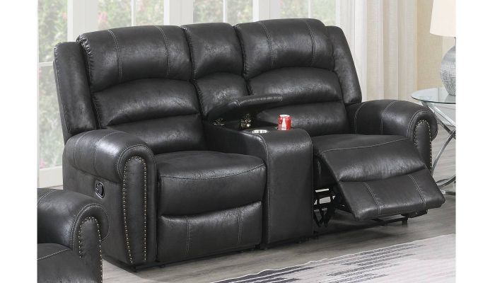 black fabric recliner sofa