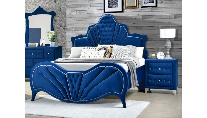 Chareau Blue Velvet Bedroom Collection