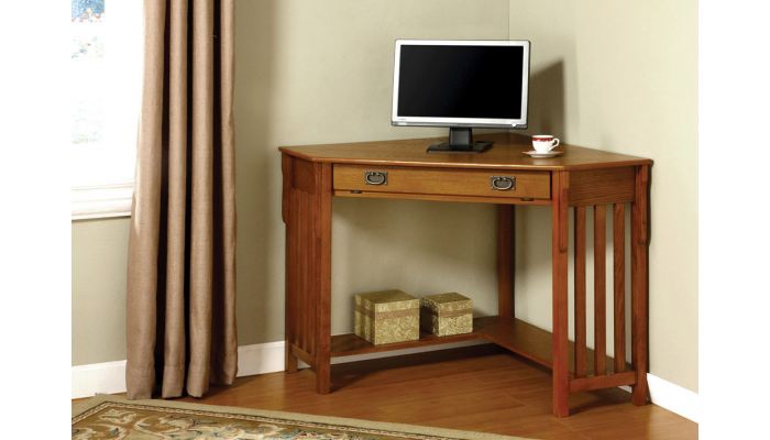 Toledo Oak Finish Corner Desk