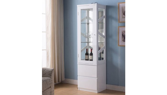 White Curio Cabinet Glass Doors - Glass Designs