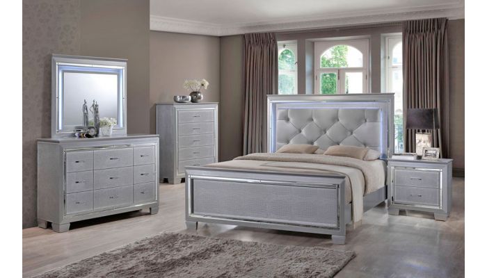 Deluxe Grey Contemporary Bed Collection