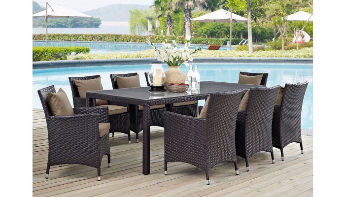 9 piece patio dining set with umbrella