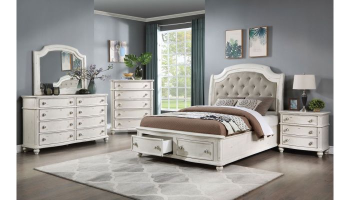 Jarda Antique White Storage Bed