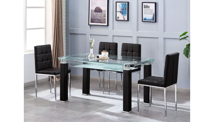 glass desk and chair set