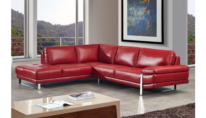 Lara Red Sectional Italian Leather