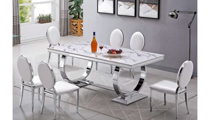Lippa Modern Marble Top Dining Table