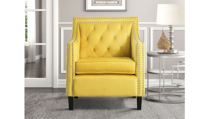 velvet mustard yellow chair