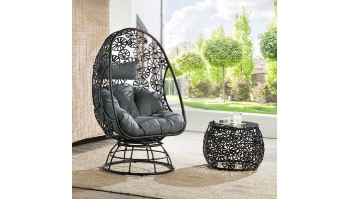 grey egg chair set