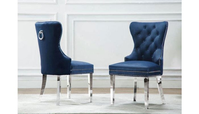 midnight blue velvet chair