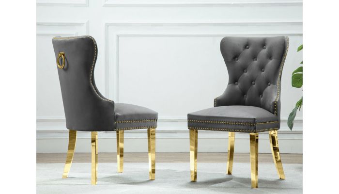 gold and velvet chair