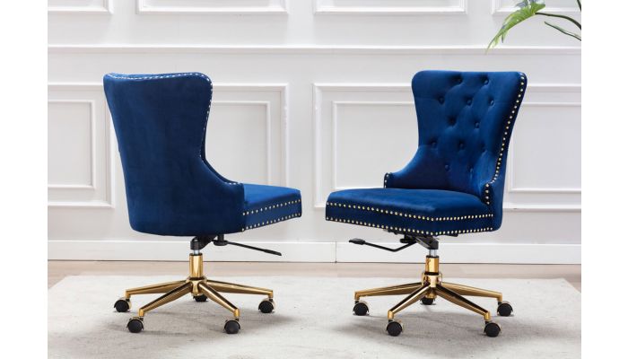 navy gold office chair