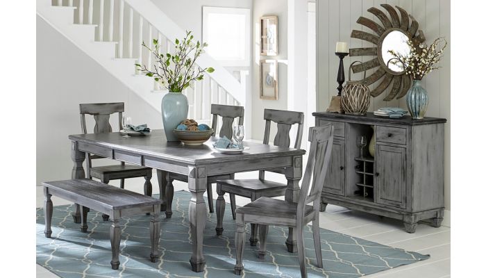 grey formal dining room