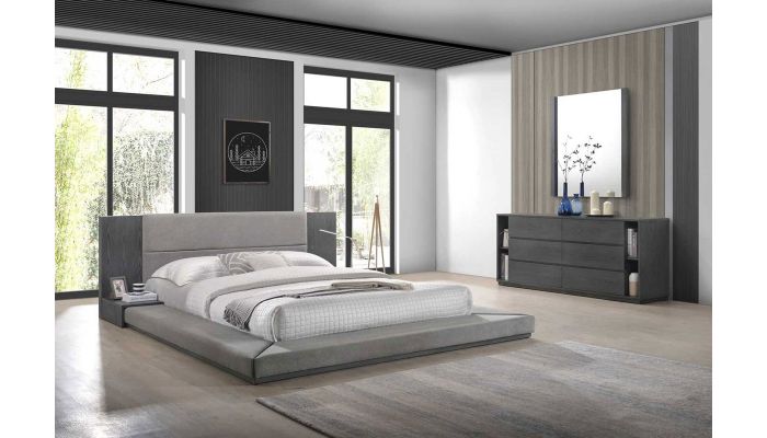 Q Ave Modern Fabric Upholstered Bed