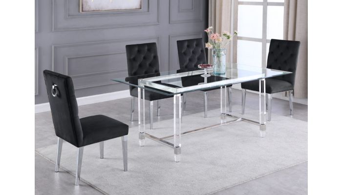 black acrylic dining table