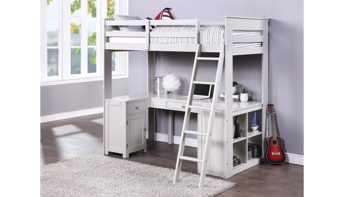 loft beds with desk and storage