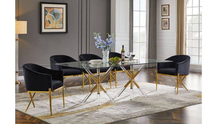 formal glass dining table