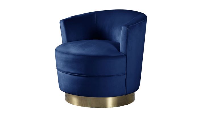 blue velvet swivel armchair