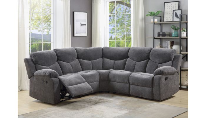 Trisha Grey Chenille Recliner Sectional