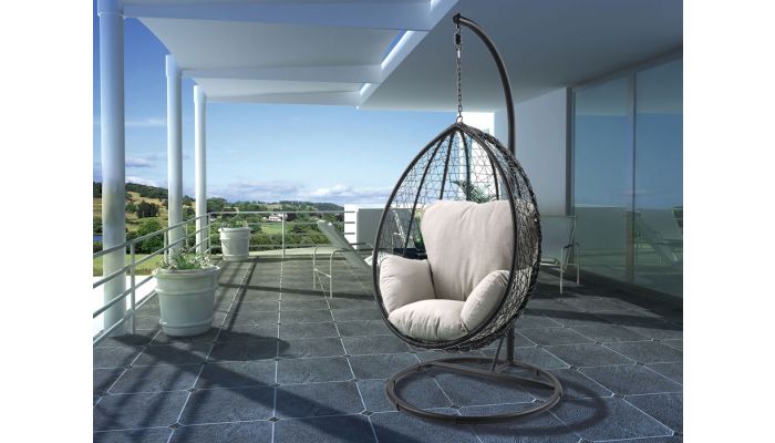 black outdoor swing chair