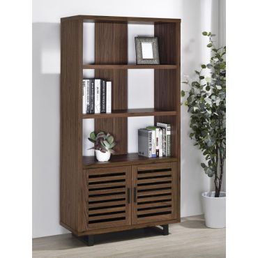 Abida Walnut Finish Bookcase