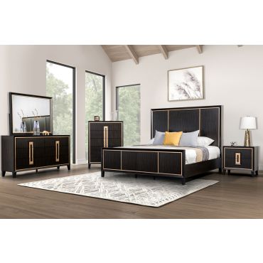 Afina Bedroom Set With Gold Accents