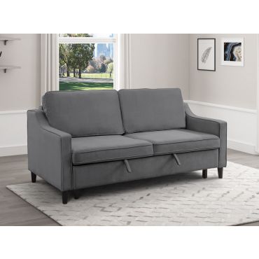 Albert Grey Velvet Loveseat Sleeper