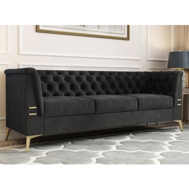 Alexis Dark Grey Velvet Sofa