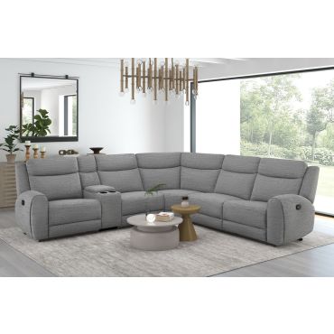 Allen Recliner Sectional Grey Fabric